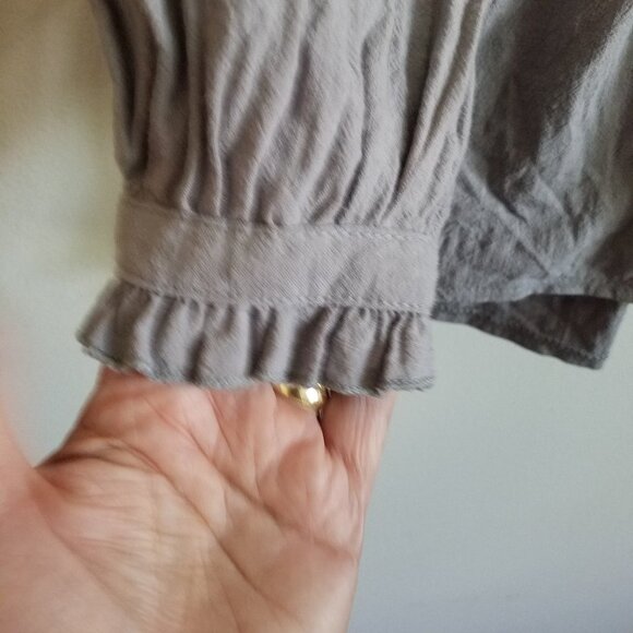 Velzera Floral Embroidered Peplum Peasant Cotton Blouse Large - Picture 5 of 11